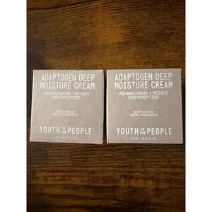 Youth To The People Adaptogen Deep Moisture Cream 0.5oz 15ml Set of 2 New